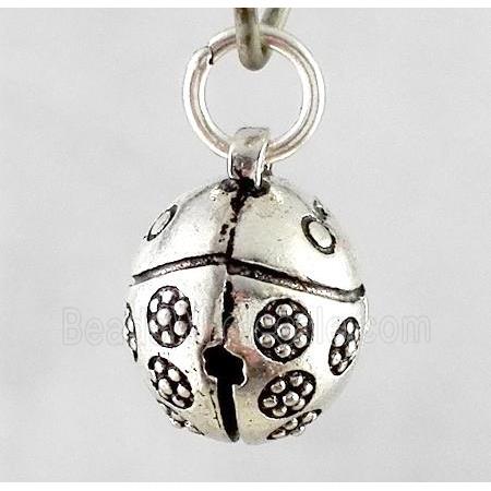 Thailand Sterling Silver bead, bell, antique silve