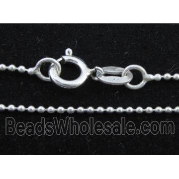 Sterling Silver necklace, round ball chain