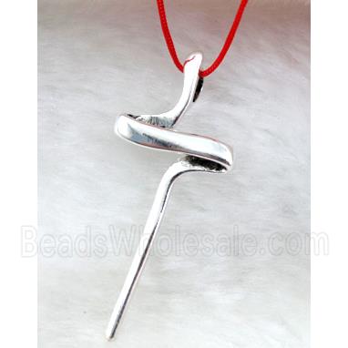 Tibetan Silver cross pendant, lead free and nickel free