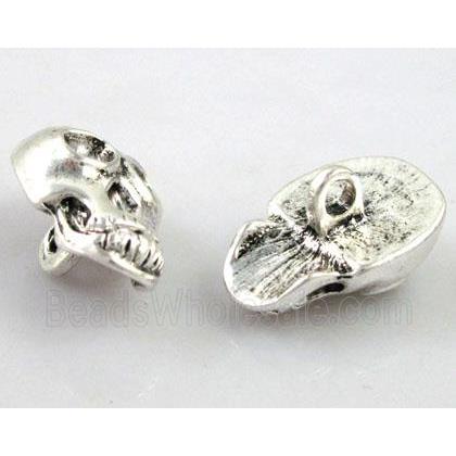 Tibetan Silver Skull Charms, Non-Nickel