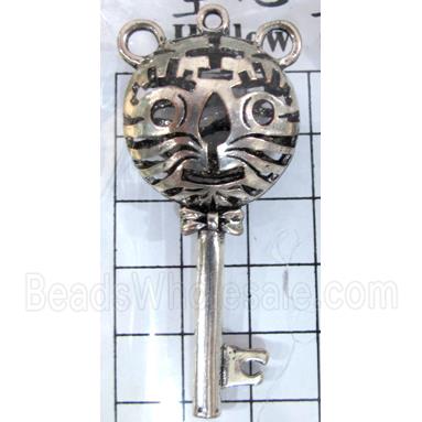 Tiger Charms, Tibetan Silver pendants, Non-Nickel