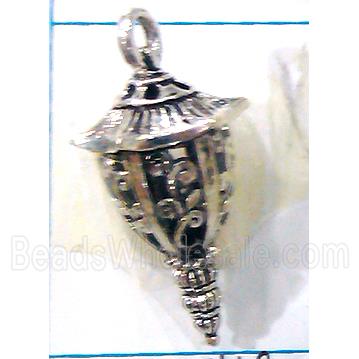 Hollow Tibetan Silver pendant, lead free and nickel free