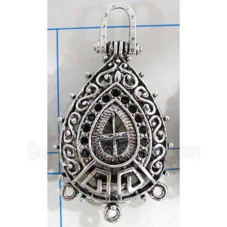 Hollow Tibetan Silver pendant, lead free and nickel free