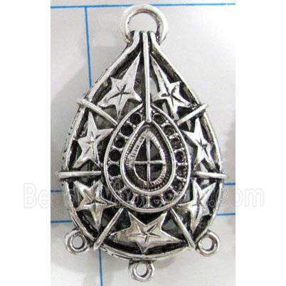 Hollow Tibetan Silver pendant, lead free and nickel free