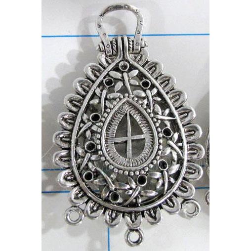 Hollow Tibetan Silver pendant, lead free and nickel free
