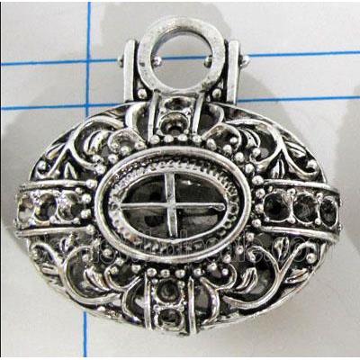 Hollow Tibetan Silver pendant, lead free and nickel free