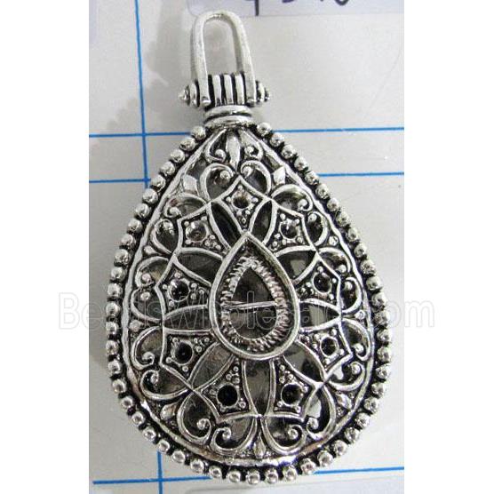 Hollow Tibetan Silver pendant, lead free and nickel free