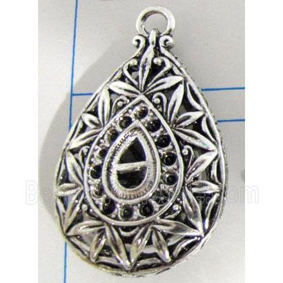 Hollow Tibetan Silver pendant, lead free and nickel free