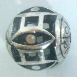 round tibetan silver beads, hollow, lead free and nickel free