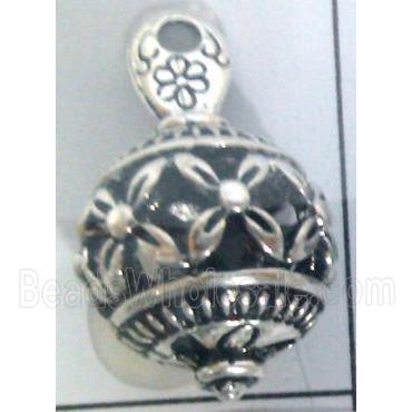 Tibetan Silver pendant, hollow, lead free and nickel free