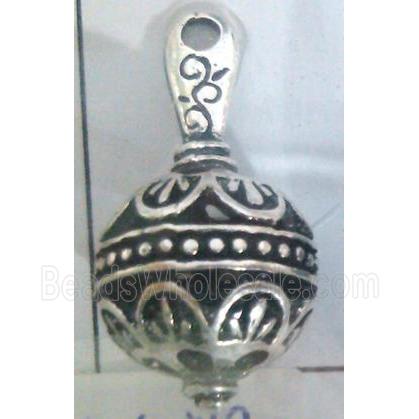 lead free and nickel free Tibetan Silver hollow pendant