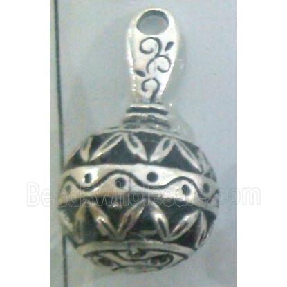 Tibetan Silver hollow pendant, lead free and nickel free