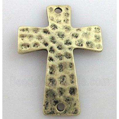 hammered Tibetan Silver Cross Connector Non-nickel, zinc, antique bronze