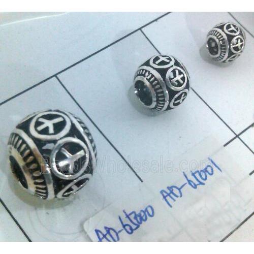 Tibetan Silver Beads, hollow, lead free and nickel free