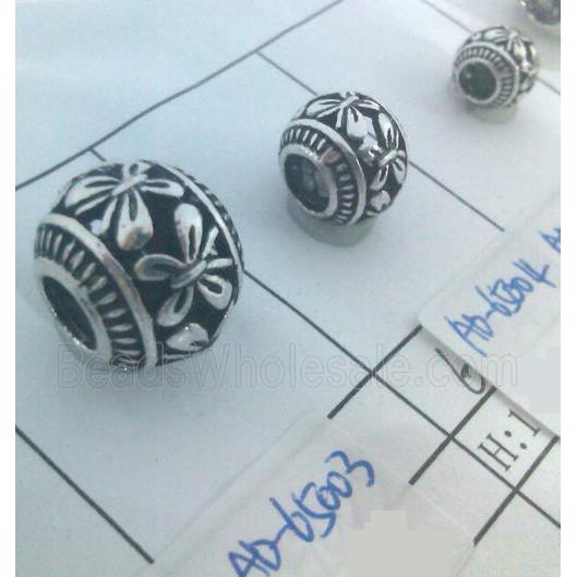 Tibetan Silver Beads, hollow, lead free and nickel free