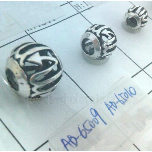 Tibetan Silver Beads, hollow, lead free and nickel free