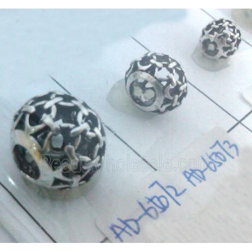 round tibetan silver hollow beads, lead free and nickel free