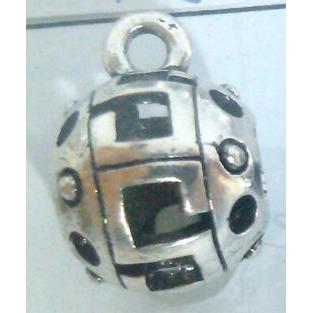 hollow, round tibetan silver hanger bead, lead free and nickel free