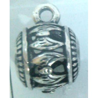 hollow, round tibetan silver hanger bead, lead free and nickel free
