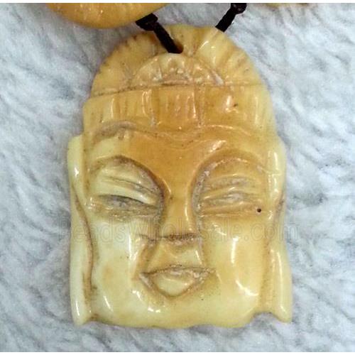 antique cattle bone pendant, buddha
