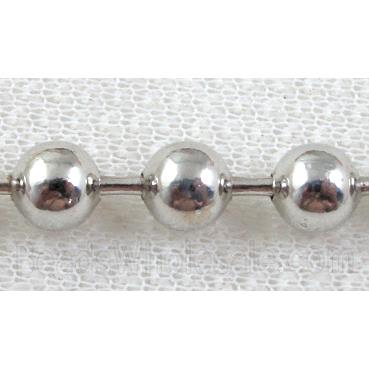 round Ball Chain, iron, platinum plated