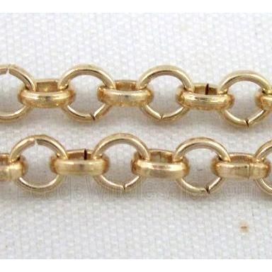 14K gold plated iron ROLO chain