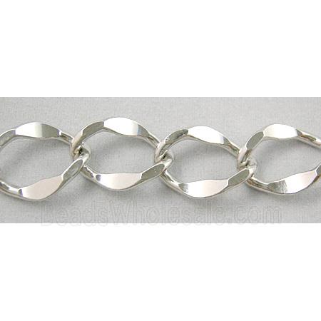 Platinum Plated Copper Chains, twisted link