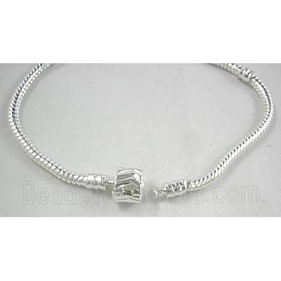 Bracelet Stopper Chain, nickel free, Copper, Silver Plated