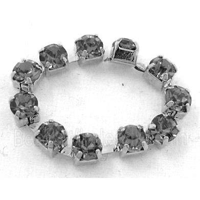 grey rhinestone chain, platinum plated