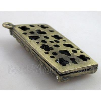 Tibetan Silver bag pendant, lead free and nickel free, bronze