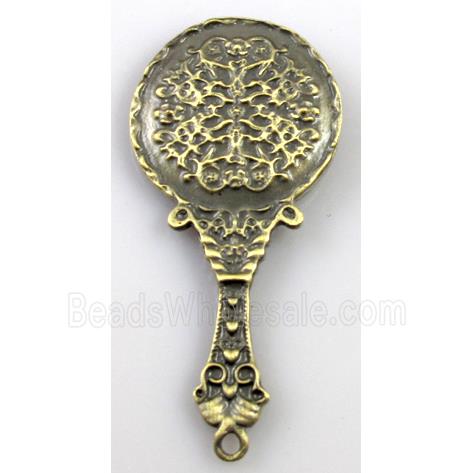 tibetan silver charms pendants, mirror-pad, non-nickel