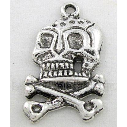 tibetan silver skull pendant, Non-Nickel
