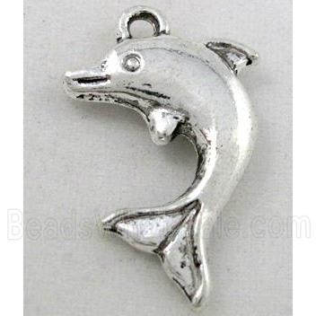 tibetan silver dolphin pendant, Non-Nickel