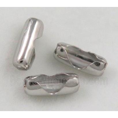 copper Ball Chain Connector, chain pull, platinum plated