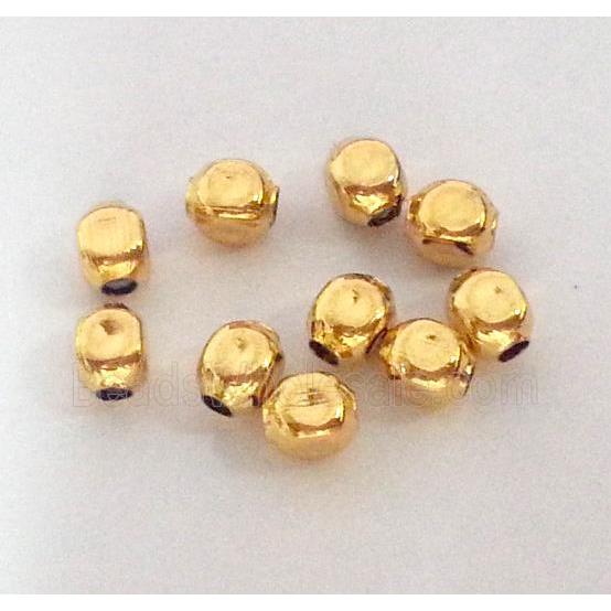 colorfast copper tube bead, gold plated