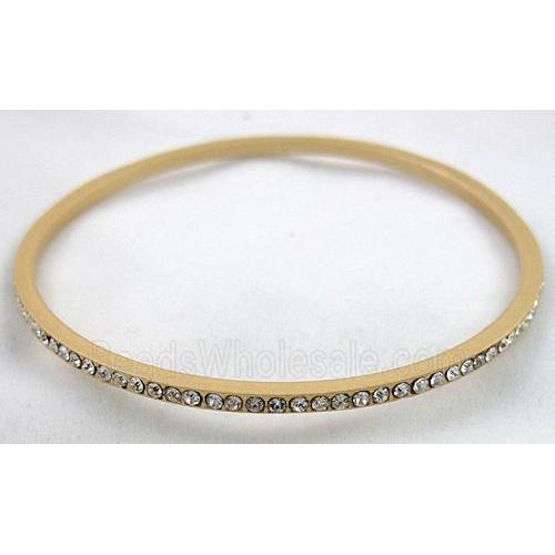 alloy bangles with rhinestone, duck-gold