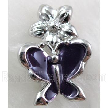 magnetic Hinged Bails, copper, enamel, platinum plated