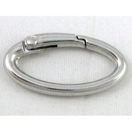 alloy Carabiner Clasp, platinum plated