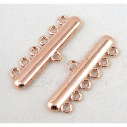 bracelet bar, alloy connector, red copper plated