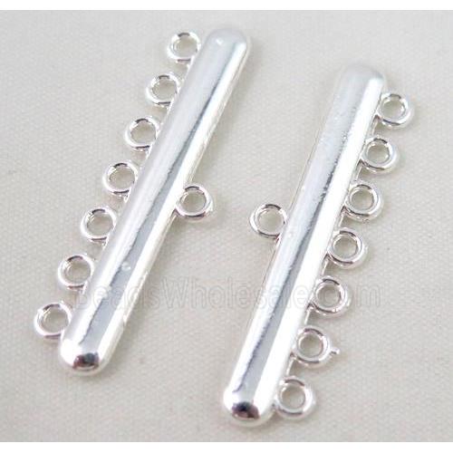 bracelet bar, alloy connector, silver plated