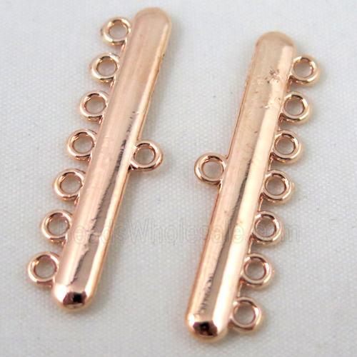 bracelet bar, alloy connector, red copper plated