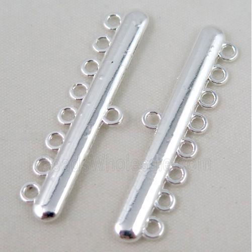 bracelet bar, alloy connector, silver plated