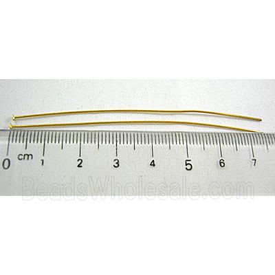 flat-HeadPins, copper, gold plated