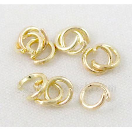 Open mouth Jump Rings, iron, light gold