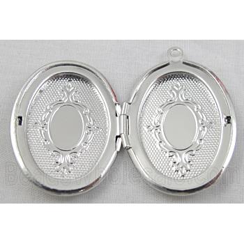 Necklace Locket pendant, copper, Platinum Plated