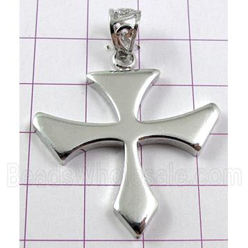 Cross Pendants and Bail, copper, platinum plated