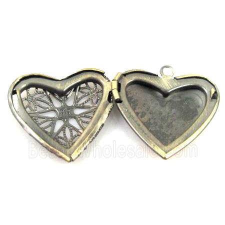 Locket, Heart Pendants, bronze