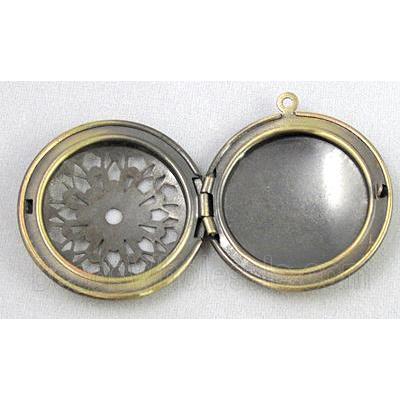 necklace Locket pendant, copper, bronze