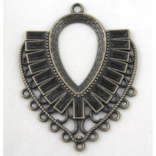 alloy pendant, gemstone setting, bronze
