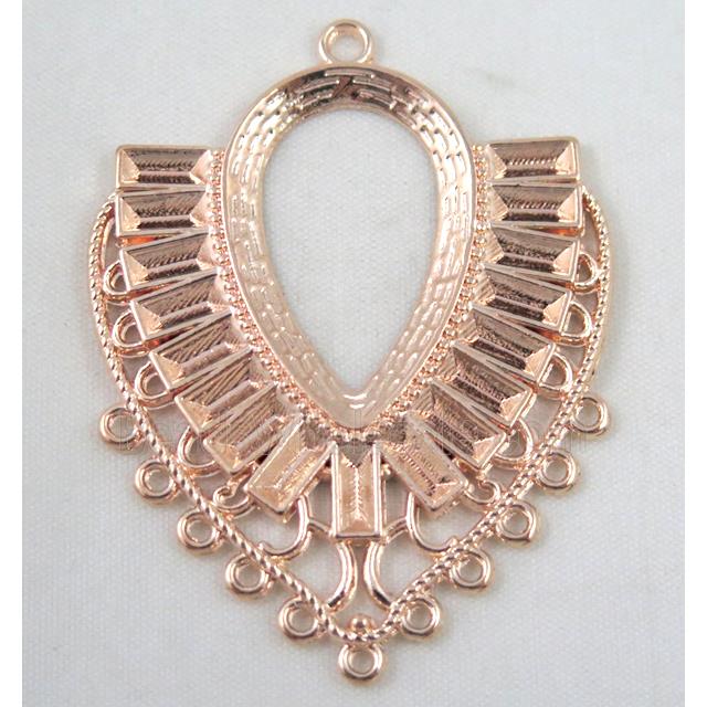 alloy pendant, gemstone setting, red copper
